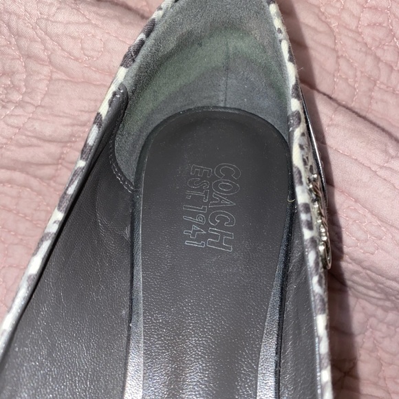 NWOT Authentic Coach Grey Leopard and Sequin Flats - Picture 8 of 9